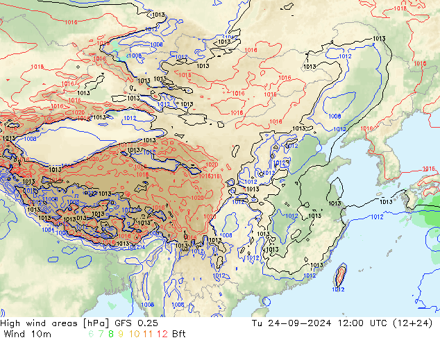 High wind areas GFS 0.25 Tu 24.09.2024 12 UTC