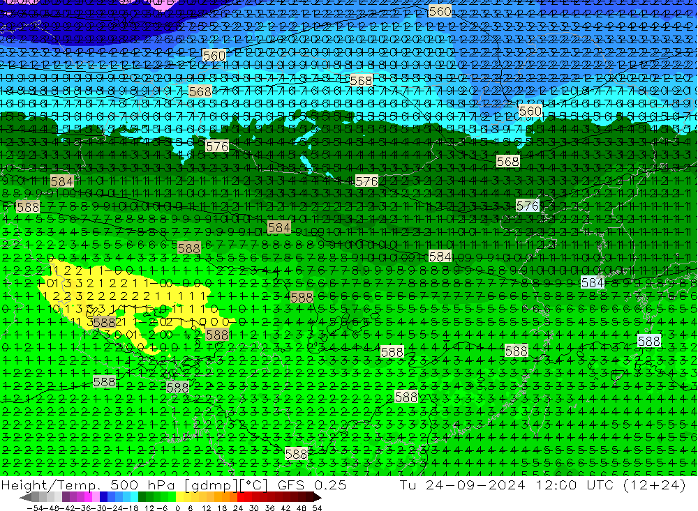 Height/Temp. 500 hPa GFS 0.25 Tu 24.09.2024 12 UTC