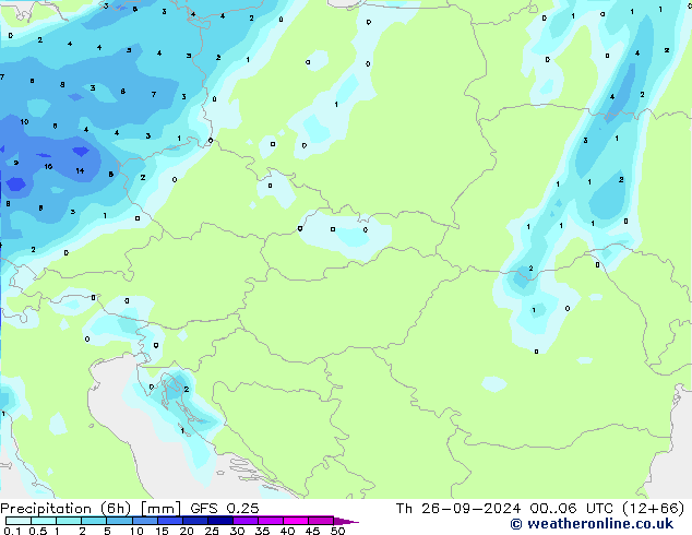 Z500/Rain (+SLP)/Z850 GFS 0.25 Th 26.09.2024 06 UTC