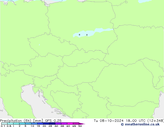 Z500/Rain (+SLP)/Z850 GFS 0.25 Út 08.10.2024 00 UTC