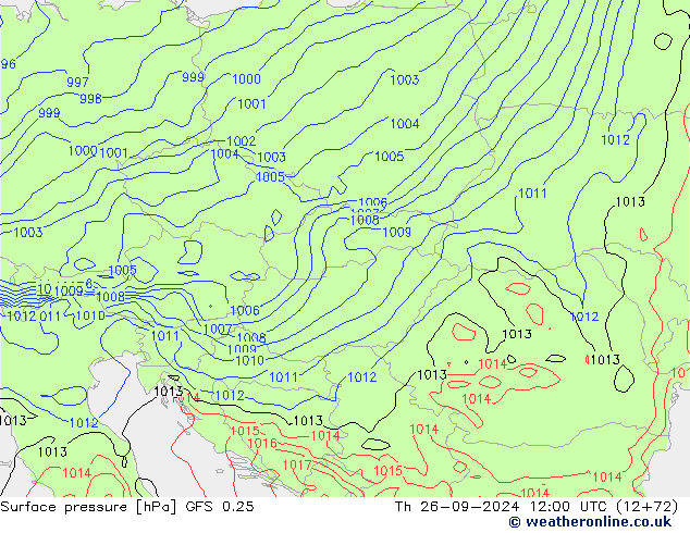 GFS 0.25: gio 26.09.2024 12 UTC