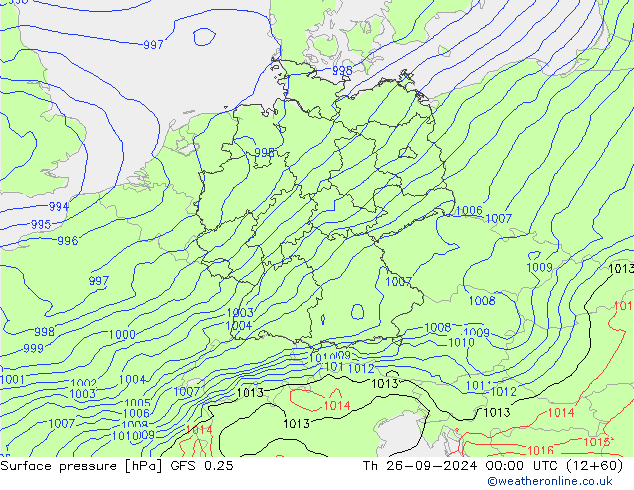 GFS 0.25: gio 26.09.2024 00 UTC