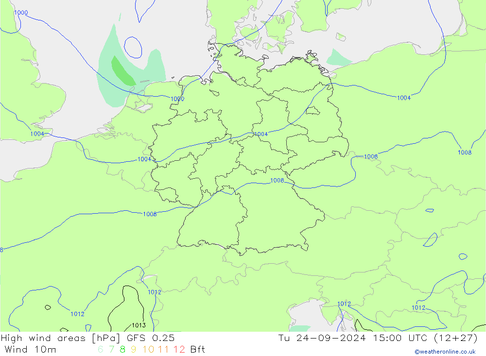 Sturmfelder GFS 0.25 Di 24.09.2024 15 UTC