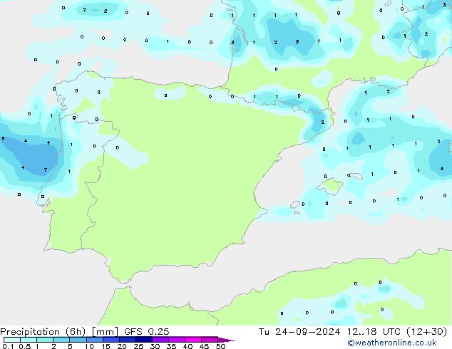 Z500/Rain (+SLP)/Z850 GFS 0.25 mar 24.09.2024 18 UTC