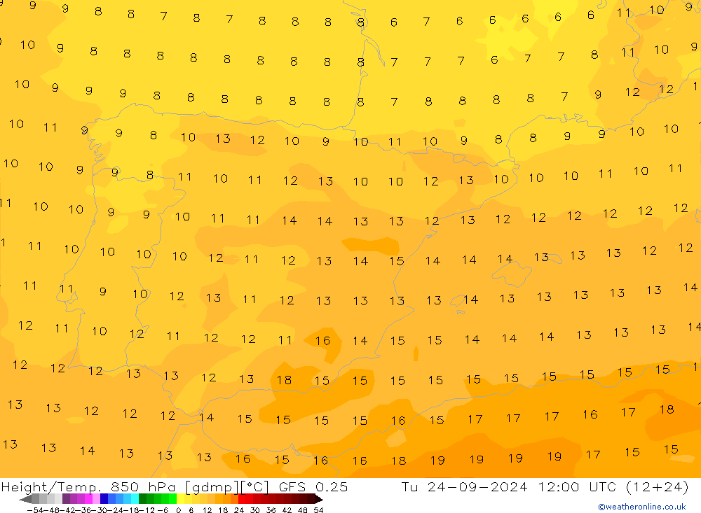 Z500/Rain (+SLP)/Z850 GFS 0.25 Tu 24.09.2024 12 UTC