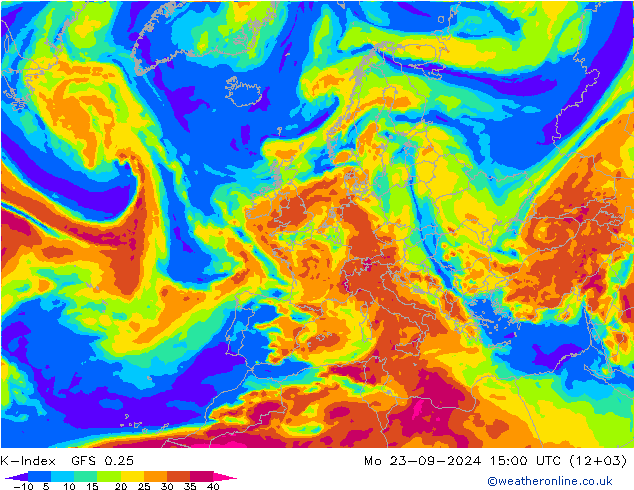 K-Index GFS 0.25  23.09.2024 15 UTC