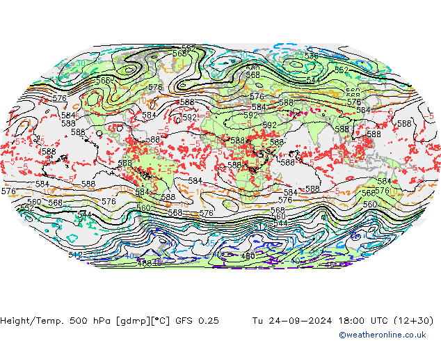 Z500/Rain (+SLP)/Z850 GFS 0.25 mar 24.09.2024 18 UTC