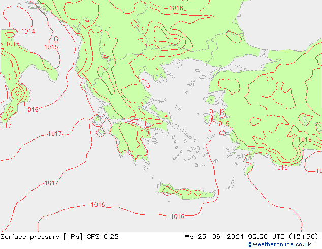 GFS 0.25: Qua 25.09.2024 00 UTC