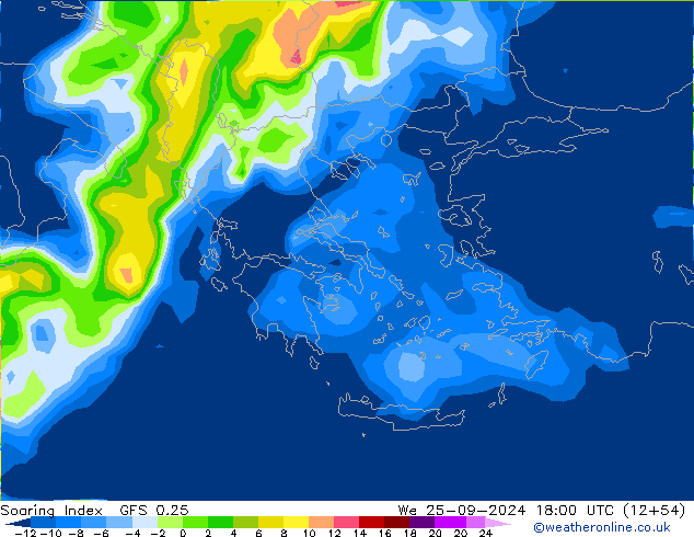 Soaring Index GFS 0.25 Qua 25.09.2024 18 UTC