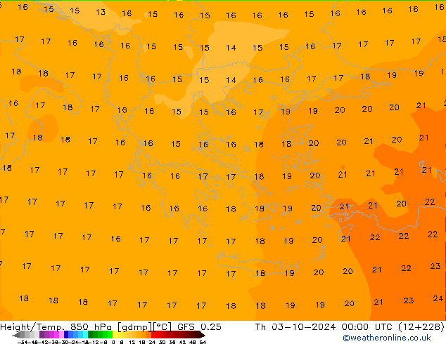 Z500/Rain (+SLP)/Z850 GFS 0.25 Th 03.10.2024 00 UTC