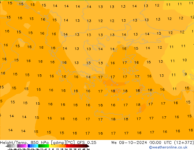 Z500/Rain (+SLP)/Z850 GFS 0.25 We 09.10.2024 00 UTC