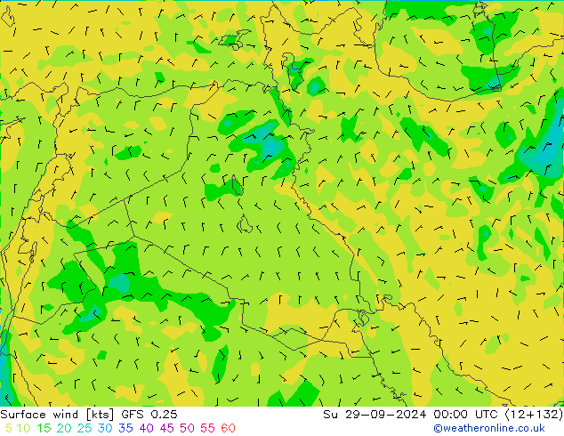 Surface wind GFS 0.25 Su 29.09.2024 00 UTC