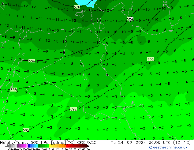 Z500/Rain (+SLP)/Z850 GFS 0.25 mar 24.09.2024 06 UTC