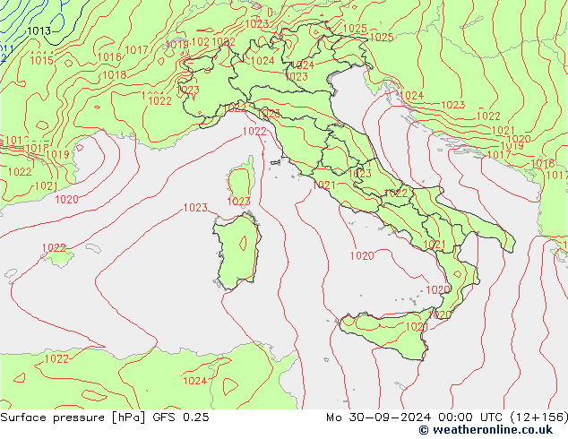 GFS 0.25: Po 30.09.2024 00 UTC