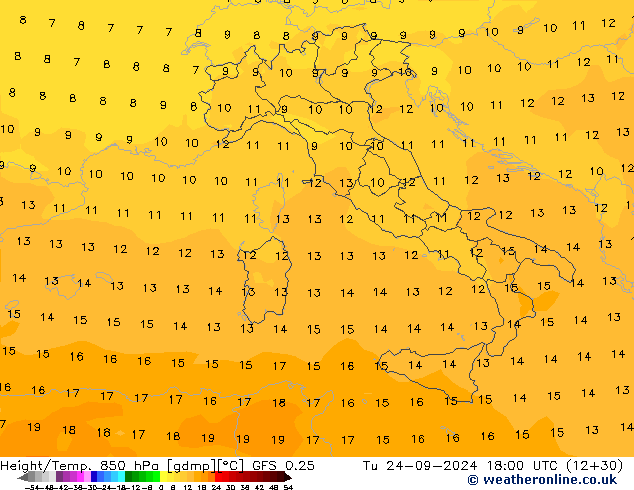 Z500/Rain (+SLP)/Z850 GFS 0.25 wto. 24.09.2024 18 UTC