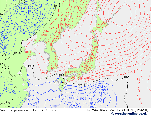 GFS 0.25: вт 24.09.2024 06 UTC