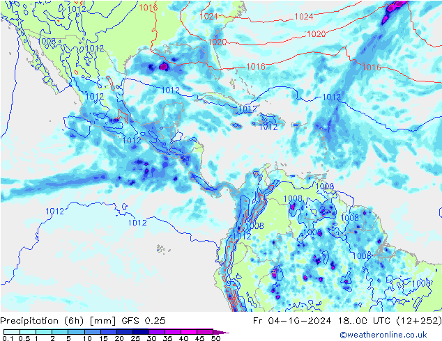 Z500/Rain (+SLP)/Z850 GFS 0.25 vie 04.10.2024 00 UTC