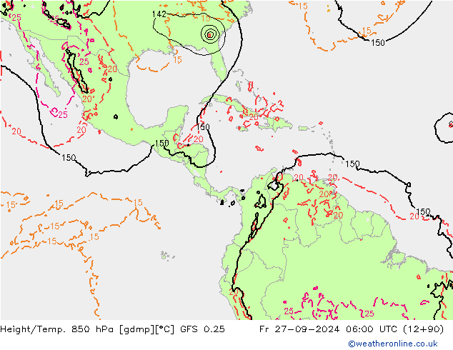 Z500/Regen(+SLP)/Z850 GFS 0.25 vr 27.09.2024 06 UTC