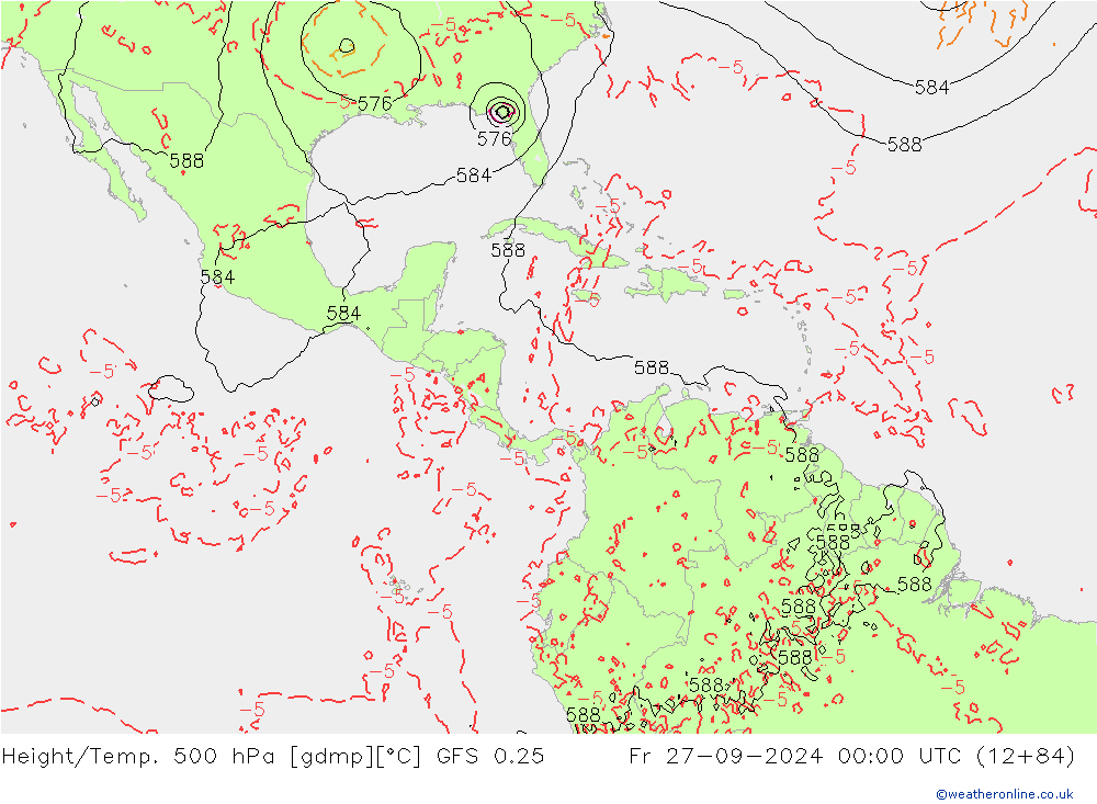 Z500/Regen(+SLP)/Z850 GFS 0.25 vr 27.09.2024 00 UTC