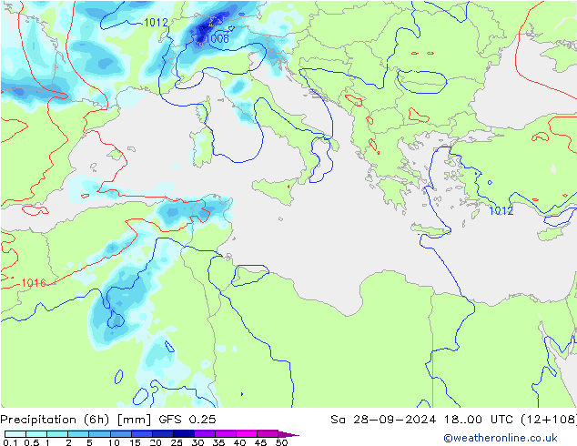 Z500/Rain (+SLP)/Z850 GFS 0.25 sáb 28.09.2024 00 UTC