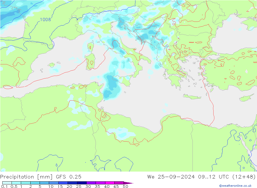 GFS 0.25: We 25.09.2024 12 UTC