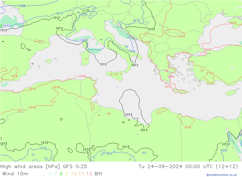 High wind areas GFS 0.25 Tu 24.09.2024 00 UTC