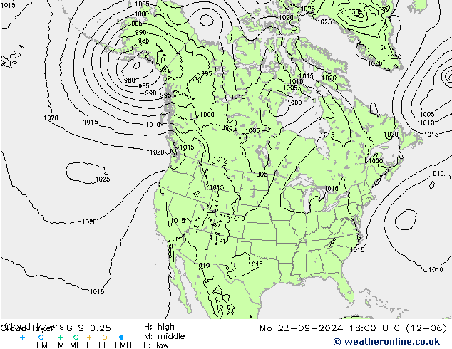 Cloud layer GFS 0.25 lun 23.09.2024 18 UTC