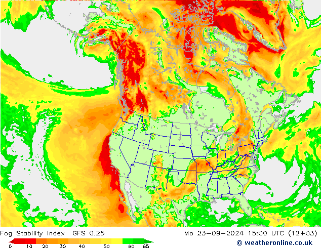 Fog Stability Index GFS 0.25 Mo 23.09.2024 15 UTC