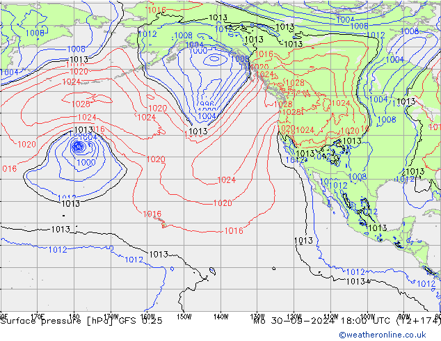 GFS 0.25: Mo 30.09.2024 18 UTC