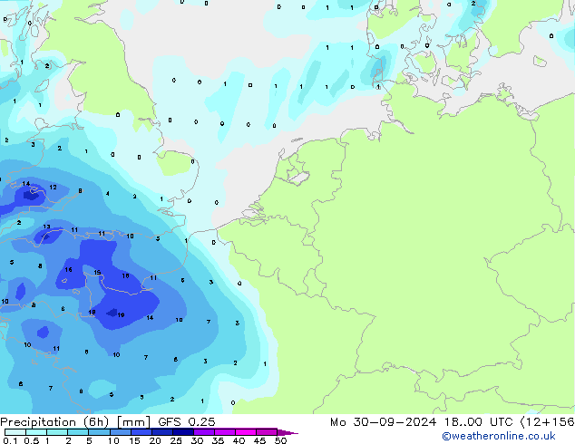 Z500/Rain (+SLP)/Z850 GFS 0.25 lun 30.09.2024 00 UTC