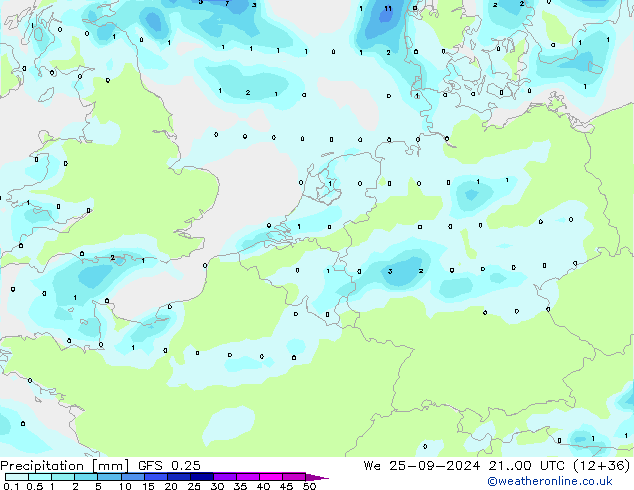 precipitação GFS 0.25 Qua 25.09.2024 00 UTC