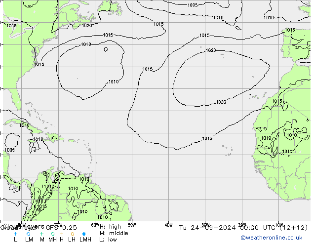 Cloud layer GFS 0.25 Tu 24.09.2024 00 UTC