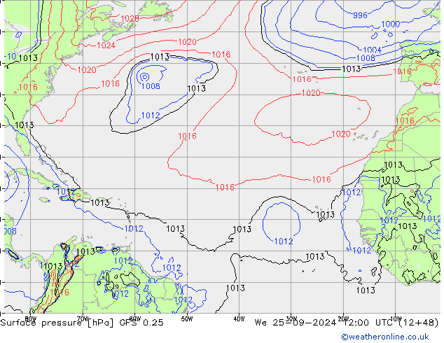 GFS 0.25: Çar 25.09.2024 12 UTC