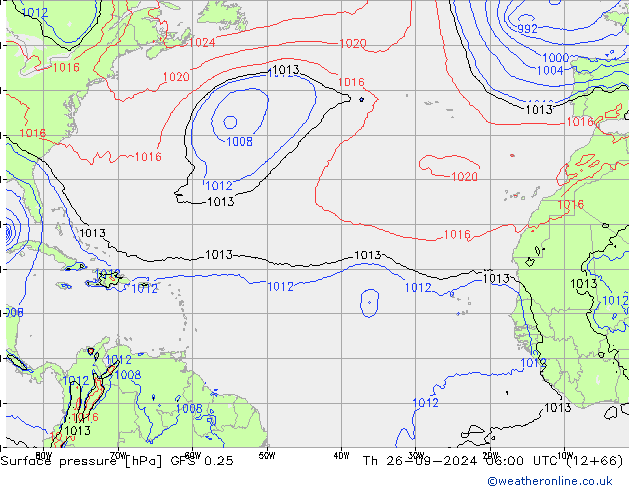 GFS 0.25: czw. 26.09.2024 06 UTC