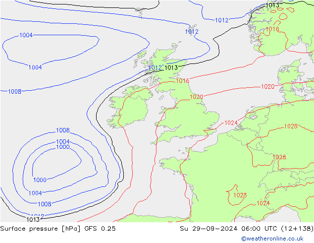 GFS 0.25: Su 29.09.2024 06 UTC