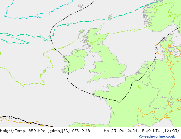 Z500/Rain (+SLP)/Z850 GFS 0.25 Mo 23.09.2024 15 UTC