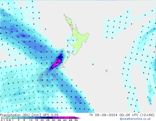 Z500/Rain (+SLP)/Z850 GFS 0.25 Th 26.09.2024 06 UTC