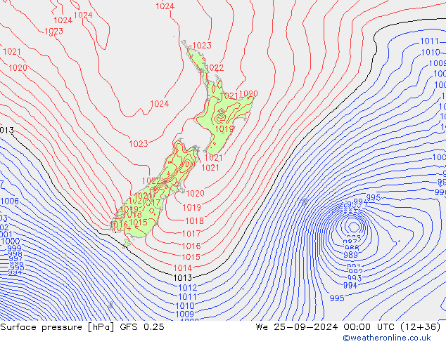 GFS 0.25: We 25.09.2024 00 UTC