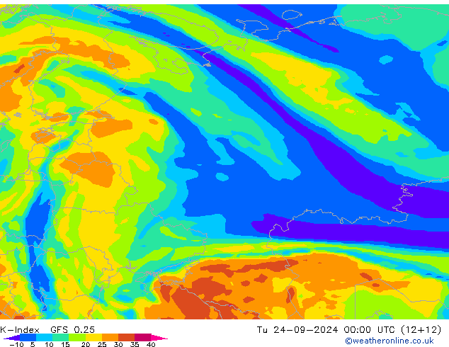 K-Index GFS 0.25 mar 24.09.2024 00 UTC