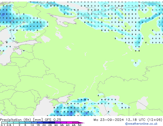 Z500/Rain (+SLP)/Z850 GFS 0.25 Mo 23.09.2024 18 UTC