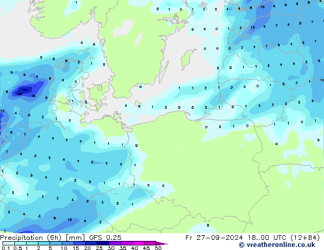 Z500/Rain (+SLP)/Z850 GFS 0.25 Fr 27.09.2024 00 UTC