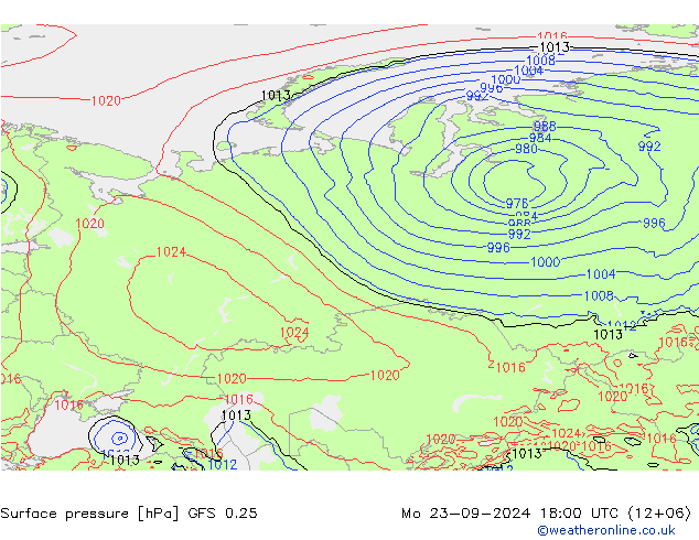 GFS 0.25: пн 23.09.2024 18 UTC