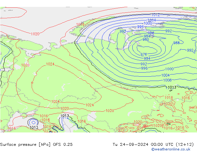 GFS 0.25: Tu 24.09.2024 00 UTC