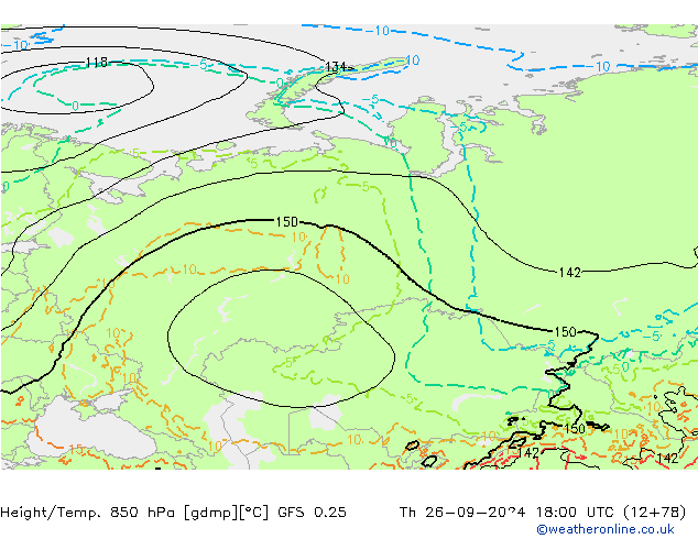 Z500/Rain (+SLP)/Z850 GFS 0.25 Qui 26.09.2024 18 UTC