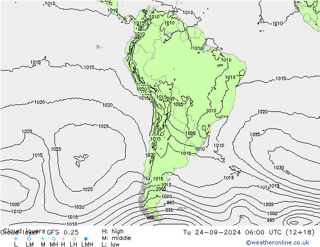 Cloud layer GFS 0.25 Tu 24.09.2024 06 UTC