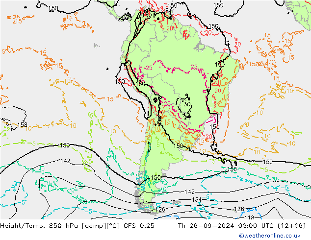 Z500/Rain (+SLP)/Z850 GFS 0.25 jeu 26.09.2024 06 UTC