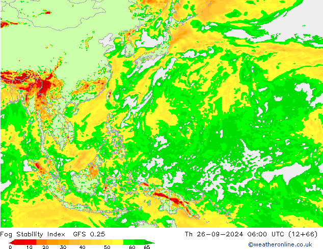 Fog Stability Index GFS 0.25 jue 26.09.2024 06 UTC