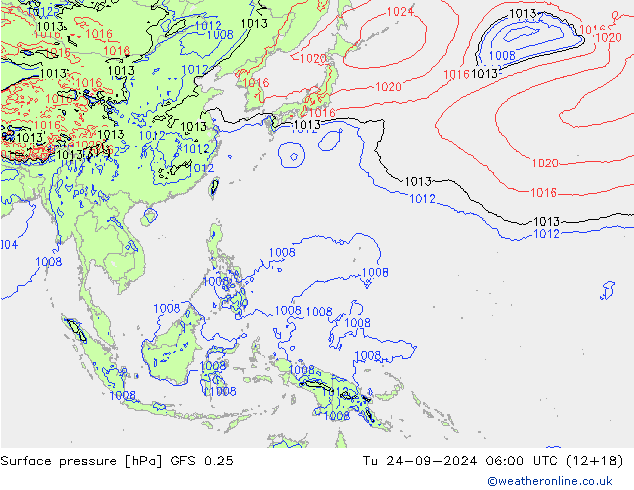 GFS 0.25: вт 24.09.2024 06 UTC