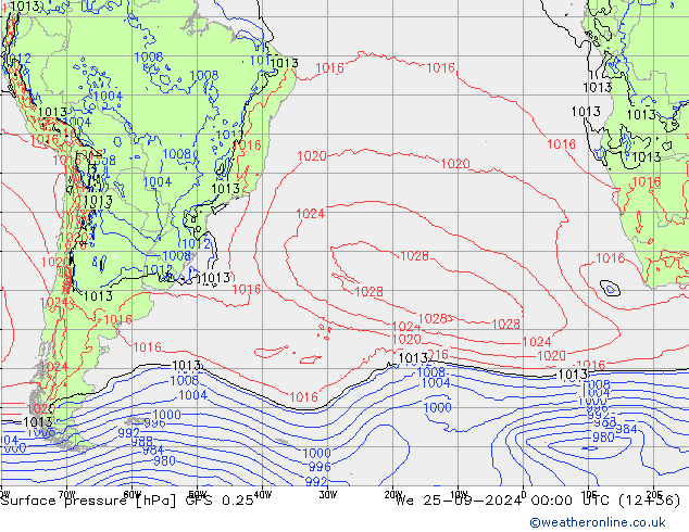 GFS 0.25: mié 25.09.2024 00 UTC