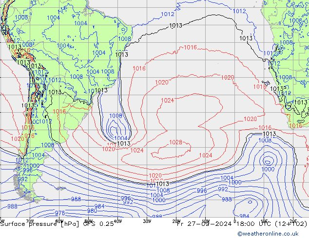 GFS 0.25: Fr 27.09.2024 18 UTC